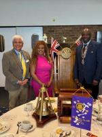 Pictured Claudio Duran Amanda Joseph with   President Dapo